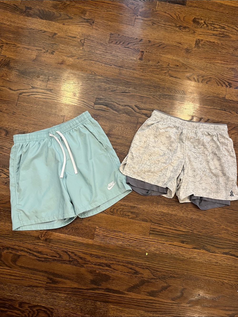 Nike sm men’s or xl kids Teal and Light Gray Athletic Shorts  2 pair
